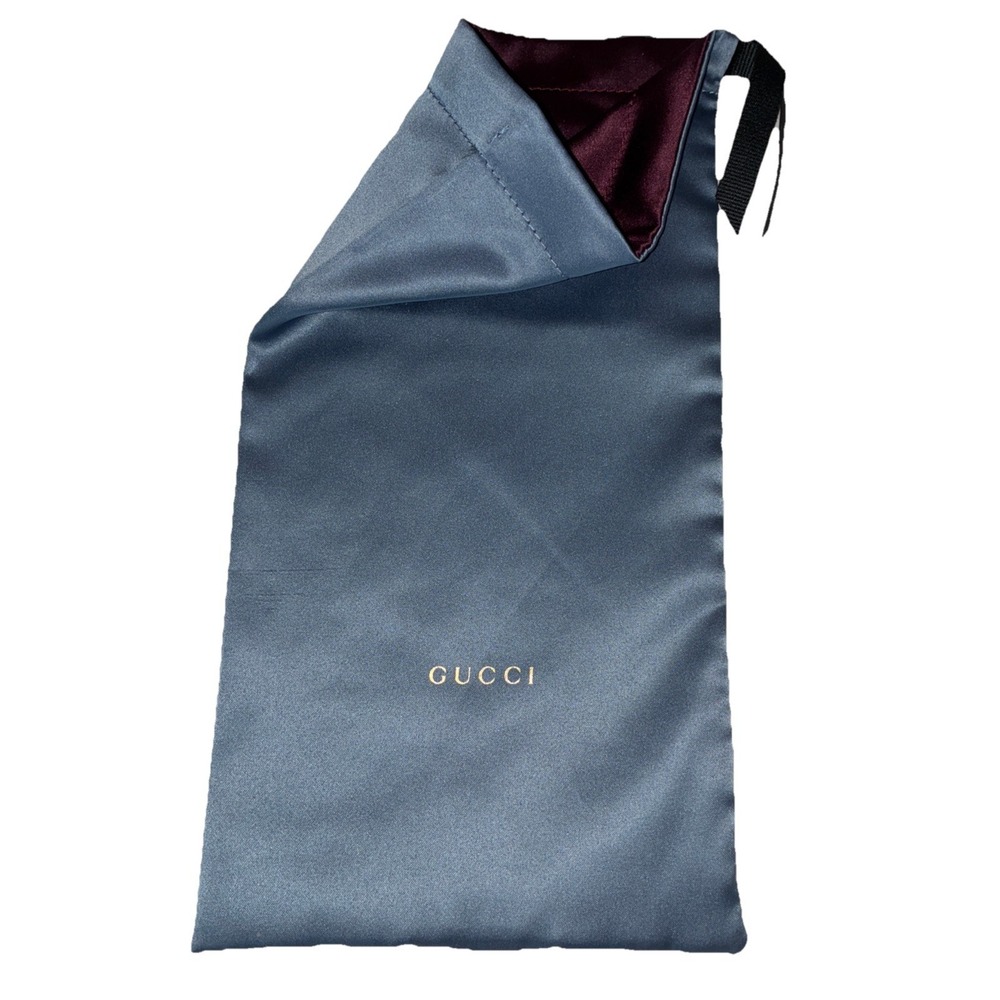 Gucci Dust Bag Gray Satin Carrying Pouch Small Accessories Travel 11 x 5.75" NEW